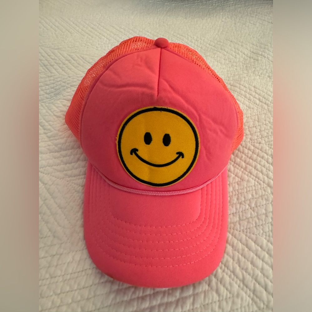 Pink Smiley Face Trucker Hat